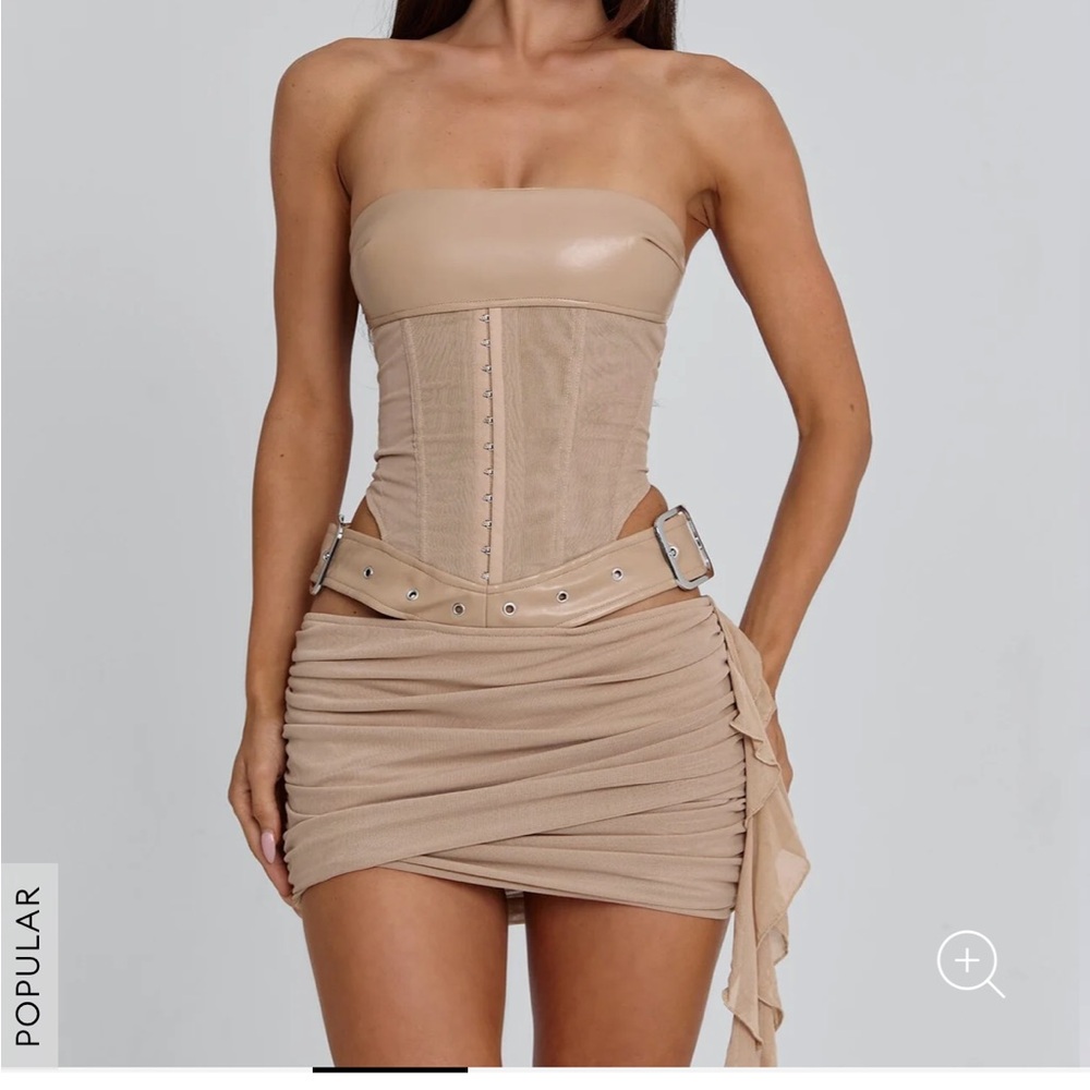 Outcast DESIREE MINI DRESS TAN Size XXS